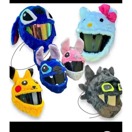 Capa de capacete De Motocicleta Completo Pelúcia Engraçado Capa Protetora Para Festas Personalizadas