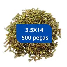Parafuso para Madeira MDF Kit Caixa 500 peças 3,5x14 Chipboard Cabeça Chata Philips Ph2 3,5 x 14