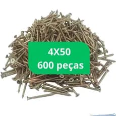 Parafuso Madeira 4x50 MDF Kit Caixa 600 peças Marcenaria Chipboard Cabeça Chata Philips Ph2 4 x 50