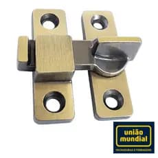 Tranqueta Bico Virado Trinco Fecho Kit Para Porta Janela de Correr Giro Uniao Mundial 4cm Ouro Velho