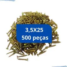 Parafuso para Madeira Chipboard MDF Kit Caixa 500 peças 3,5x25 Philips Ph2 Cabeça Chata 3,5 x 25