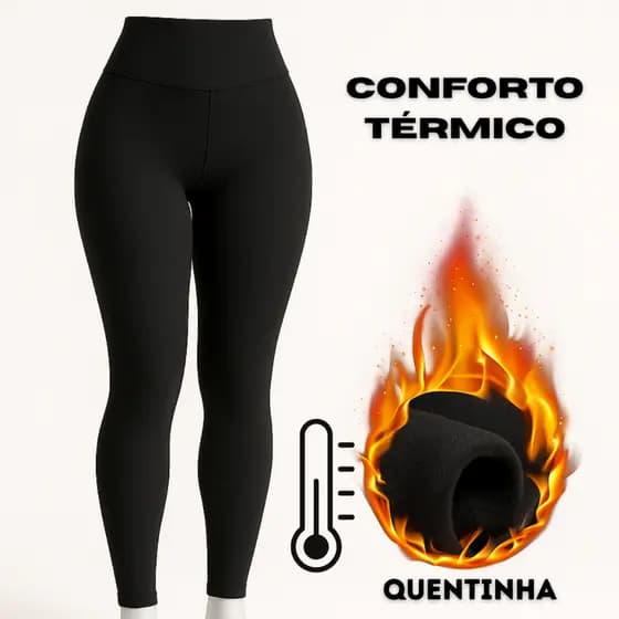 Kit 2 Calça Legging Flanelada Térmica Forrada Feminina Inverno