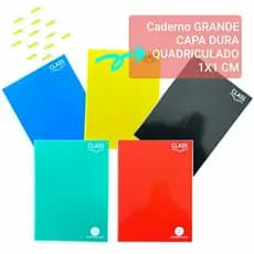 Caderno quadriculado 1x1cm grande capa dura 80 folhas tamanho 200x275mm marca Foroni