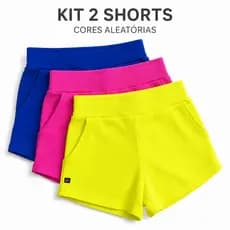 KIT 2 SHORT FEMININO CANELADO CURTO CINTURA ALTA COLORIDOS