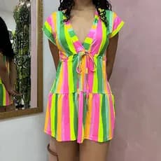 Saída de praia infantil vestido de babado