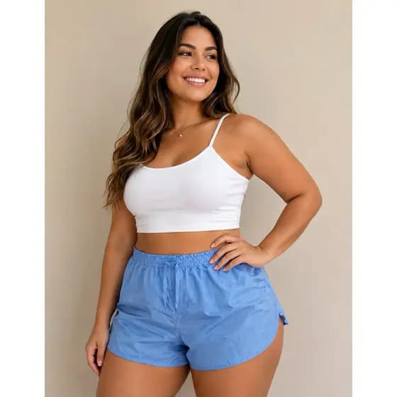 kit com 3 Short  em tactel feminino