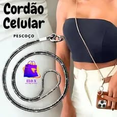 Cordão Alça de Pescoço Para Celular Universal Colorido  Brilhoso  Moderno Penduricalho Shows Eventos