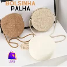 Bolsa Palha Tiracolo Redonda Verão  Transversal Estilo Praia Casual Chique Feminina Pequena Bolsinha