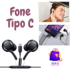 Fone Intra-Aurilular USB-C com Fio Para Celulares e Tablets