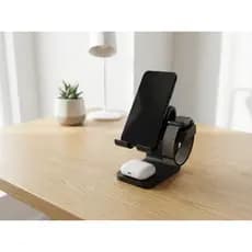 Suporte Carregador 3 em 1 Dock Station | Base Celular Relógio Fone | Organizador Mesa 3D