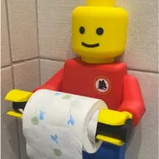 Suporte para Papel Higiênico Estilo Blocos | Jogador de Futebol | Decoração Criativa Banheiro | Impressão 3D