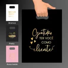 Kit 50 Sacolas Plásticas Com Frase Pronta Para Lojas E Vendedores 20x30 30x40