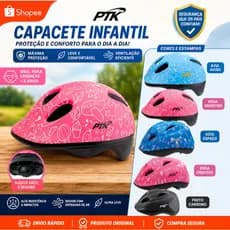 Capacete para Bicicleta Infantil Criança Bike PTK 4 a 12 anos