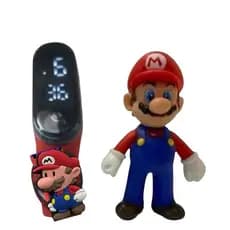 Kit 2, Boneco Super Mario + Relogio Digital