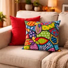 Coleção 2026  Kit com 2 Capas de Almofadas Romero Brito