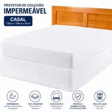 Protetor Para Colchão Casal 100% Impermeável com elástico em toda Volta