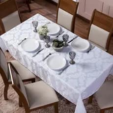 Toalha de Mesa Jacquard 4/6/8 Lugares Luxuosa
