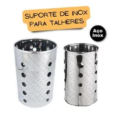 Porta Talheres Escorredor Suporte Aço Inox Redondo Vazado Garfo Faca Colher Utensílios De Cozinha