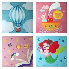 Quadro Decorativo Infantil Para Quarto de Criança Menino Menina Sem Furo Auto-colante