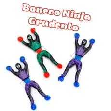 Boneco Ninja Gruda Escala na Parede Vidro Azulejo Teto Com 3 Ninjas
