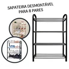 Sapateira 4 Andares Desmontável Organizadora De Calçados 8 pares