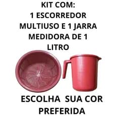 Kit Cozinha: Jarra Medidora 1L e Escorredor de Louça Multiuso - Utensílios de Cozinha Essenciais