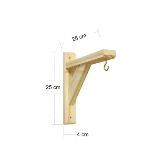 suporte de plantas ou macramê/mão francesa de madeira pinus 25cm