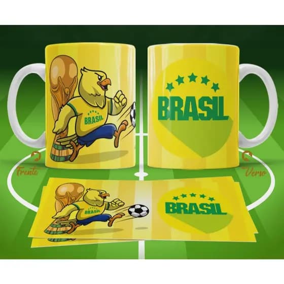 Caneca Personalizada Copa do Mundo Canarinho Brasil