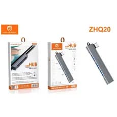 Hmaston ZHQ20 Hub Usb 4 Em 1 Tipo C/Hub USB 3.0 H'Maston ZHQ21 - 4 em 1