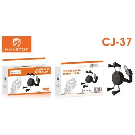 H’MASTON CJ37 Suporte Celular Para Motocicleta Retrovisor Rotação 360