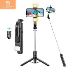 H'maston ZP13/15/16/23/24 Bastão Tripé Pau De Selfie Suporte Celular Com Controle 70cm/100cm com led luz