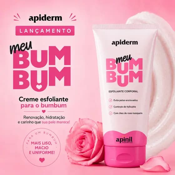 Kit 02 Esfoliante Corporal Apinil Meu Bum Bum 190g Pele Macia e Uniforme