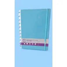 Caderno argolado disco azul Universitário tamanho grande inteligente elástico