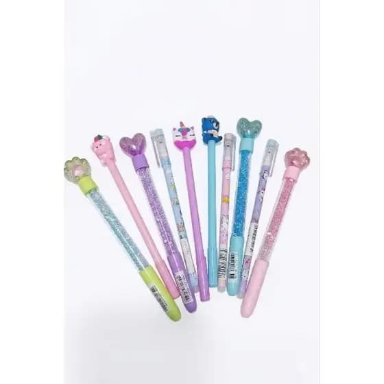 Kit 5 Canetas Kawaii Gel Ponta Fina Papelaria Fofa Anotações Criativo Aleatório Sortidas
