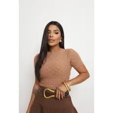 Blusa Modal com Lacinhos Tricot Feminino elegante | Blusinha Tricô Fashion Modal Verão Tendênca