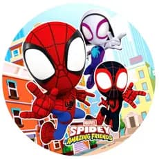 Painel 50cm Spidey e Seus Amigos Espectaculares - Decore sua Festa com Estilo