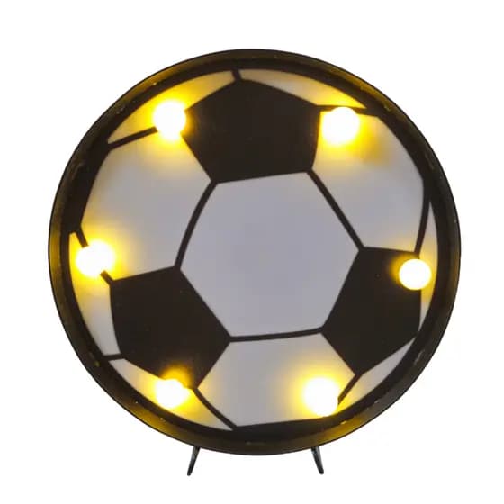 Bola de Futebol de Led Decoração 6 Leds 16x16 cm - Tema Esporte e Futebol