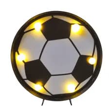 Bola de Futebol de Led Decoração 6 Leds 16x16 cm - Tema Esporte e Futebol