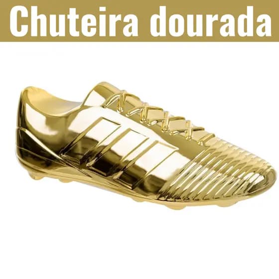 Chuteira Dourada Decoração Festa Futebol 17 cm