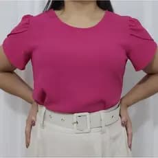 Blusa feminina social elegante de crepe duna