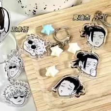 2 Estilos Anime Jujutsu Kaisen Chaveiro Satoru Gojo Geto Suguru Engraçado Emoticons Pingente Bolsa Acessórios De Carro J