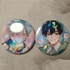2 Pçs/Set Tímido Casal Alienígena Palco Personagem Periférico 58mm Crachá Figura De Desenho Animado Ivan Até Cosplay Bro