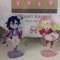 2 Unidades/Pacote 10cm Demon Slayer : Kimetsu no Yaiba Anime Figuras Acrílico Stands Personagem Iguro Obanai Kanroji Mit
