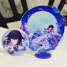 Jogo De 2 Peças Columbina Hiposelenia Acrílico Figura Stand Modelo Cosplay Mochila Crachá Kuutar Moon Maiden Damselette