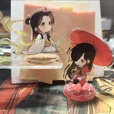 2 Peças Mini Anime Tian Guan Ci Fu Hua Cheng Xie Lian Céu Oficials Bênção Acrílico Suporte Boneca Jogo Figura Modelo Pla