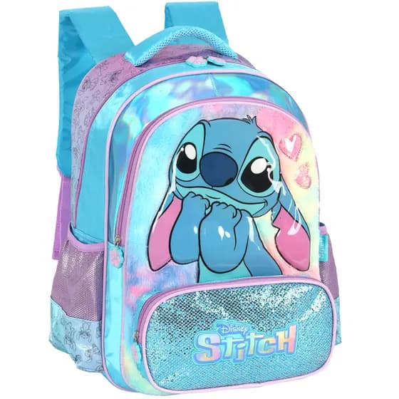 Original Mochila Costas Lilo & Stitch Disney Infantil Grande Escolar Menina Feminina Personagem Juvenil Lilo