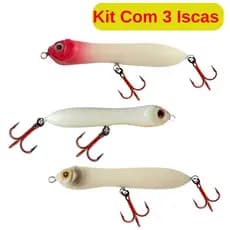 Isca Artificial Zig Zara Zarinha 9Cm Osso Cabeça Vermelha Chocalho Forte Boa e Barata Kit 3 Unidades