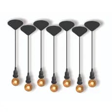 Kit 7 Fio Pendente Lustre Luminária de Teto Soquete Coluna E27 Cabo PP Preto 1mt 110/220v
