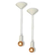 Kit 2 Fio Pendente Lustre Luminária de Teto Retrô Soquete Liso E27 Cabo PP 1mt Branco