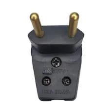 Pino Plug Tomada Macho 90° 20a 2 Pinos Maciço Prensa Cabo Gigante Kit 5 unid
